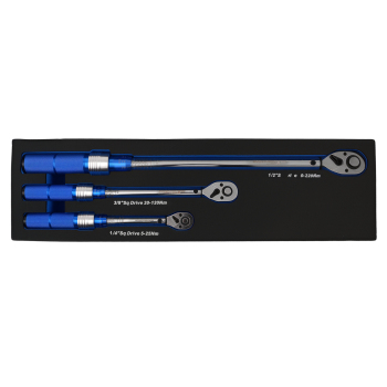 3 Piece Aluminium Torque Wrench Set 1/4 3/8 1/2 Drive 5-220Nm Professional