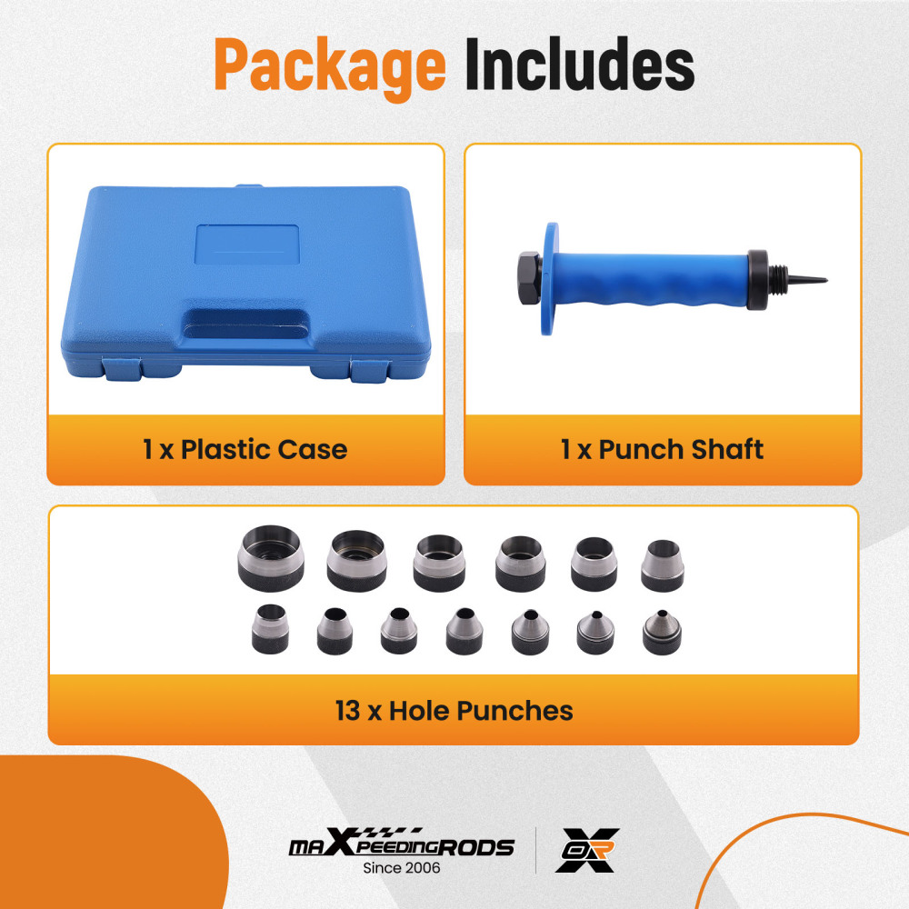 Hollow Punch Set Leather DIY Hole Punch Set Steel Craft Tool with compatible for Case 5-35mm