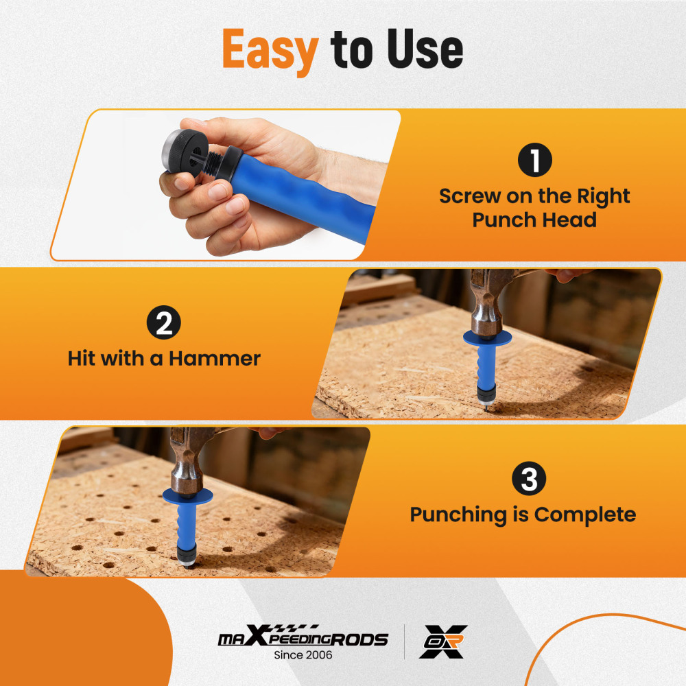 Hollow Punch Set Leather DIY Hole Punch Set Steel Craft Tool with compatible for Case 5-35mm