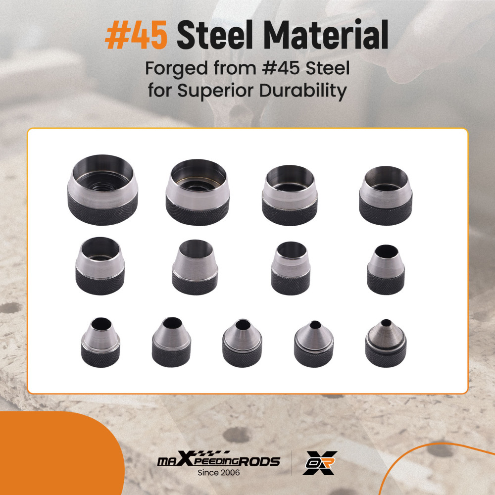 Hollow Punch Set Leather DIY Hole Punch Set Steel Craft Tool with compatible for Case 5-35mm