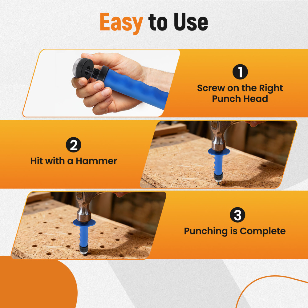 Hollow Punch Set Leather DIY Hole Punch Set Steel Craft Tool with compatible for Case 5-35mm