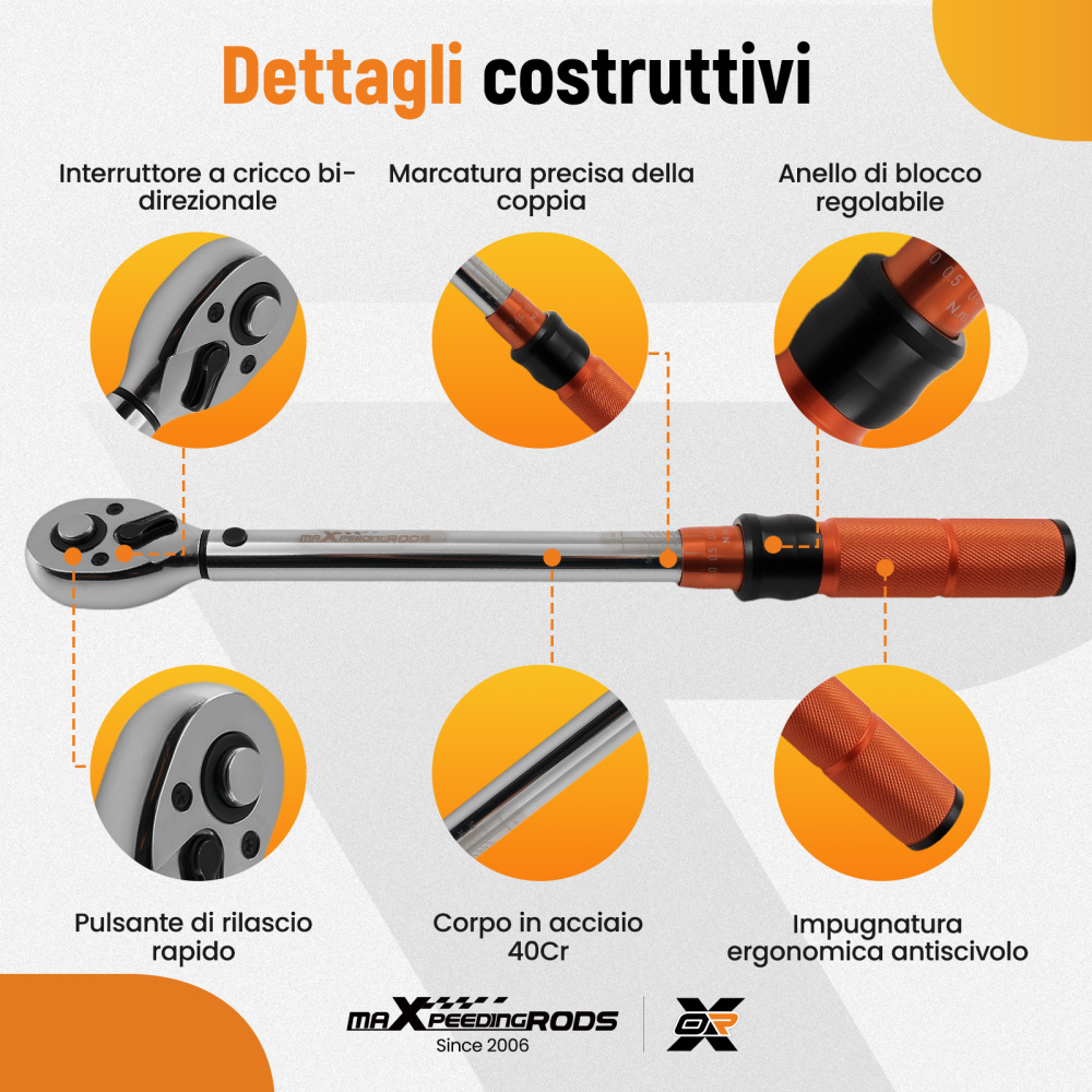 Chiave Dinamometrica 5-60 Nm for Riparazione Auto Set 32 Pezzi Bit