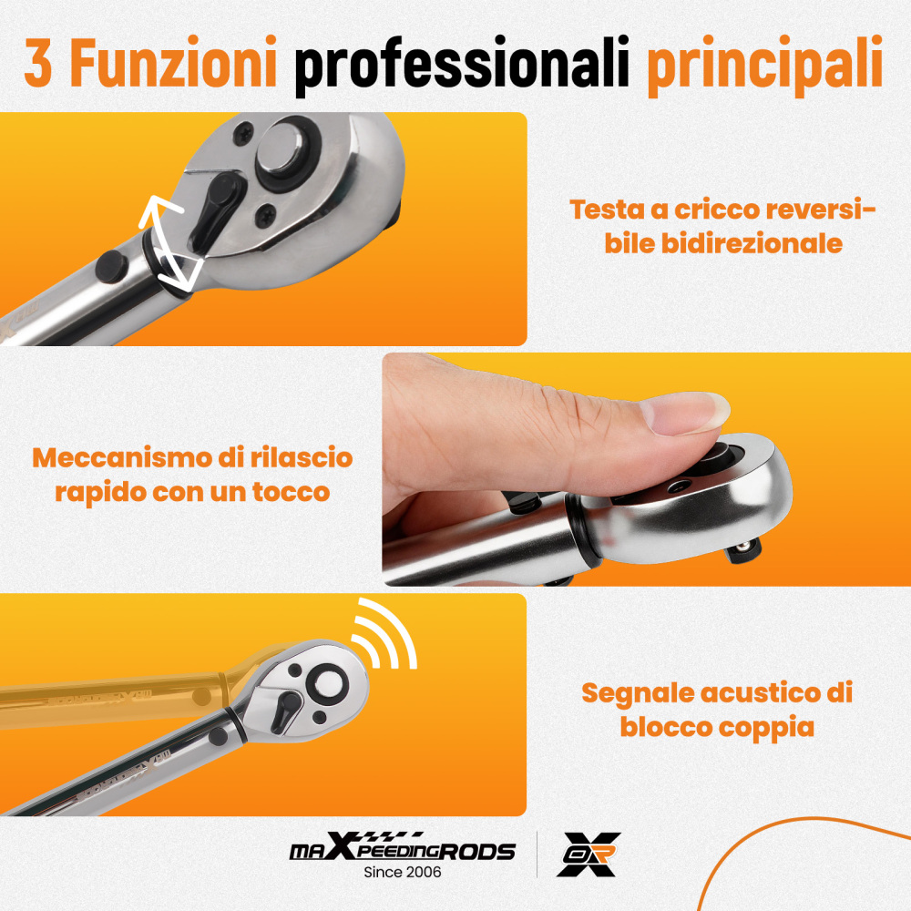 Chiave Dinamometrica 5-60 Nm for Riparazione Auto Set 32 Pezzi Bit