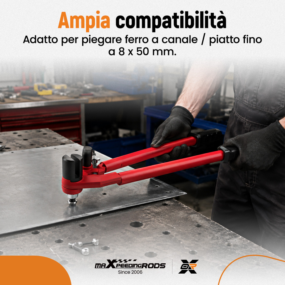 Piegatrice for Ferri da Grondaia 600mm Acciaio Cromo 60 Fessura 10mm