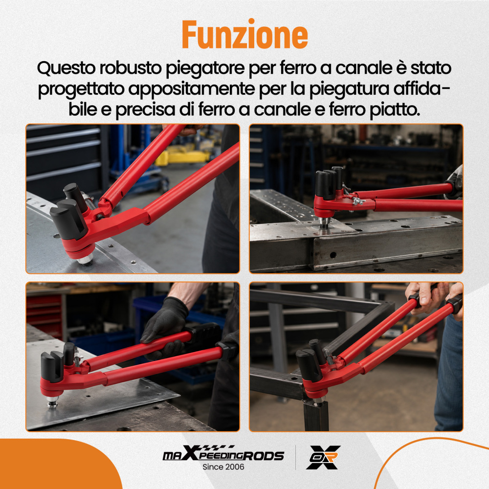 Piegatrice for Ferri da Grondaia 600mm Acciaio Cromo 60 Fessura 10mm