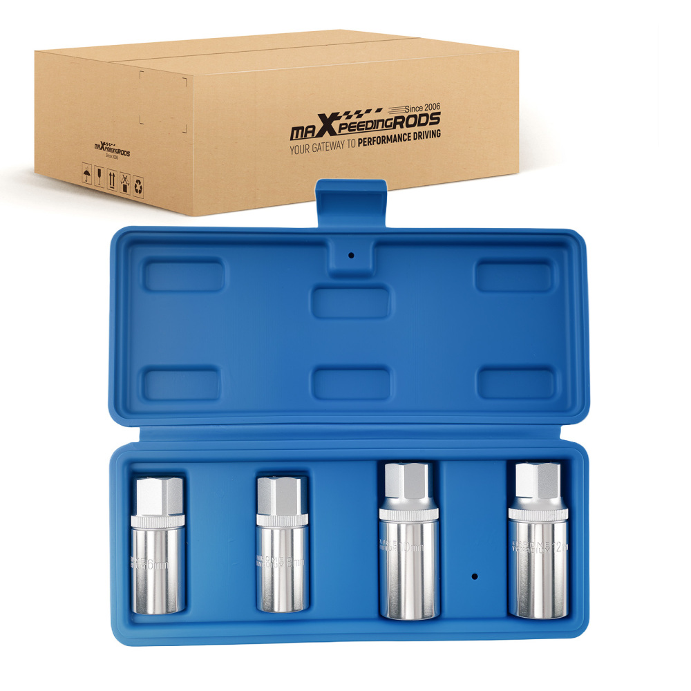 4PCS Stud Removal Tool Kit 6-12mm 1/2in Drive CRV Steel Extractor Set New