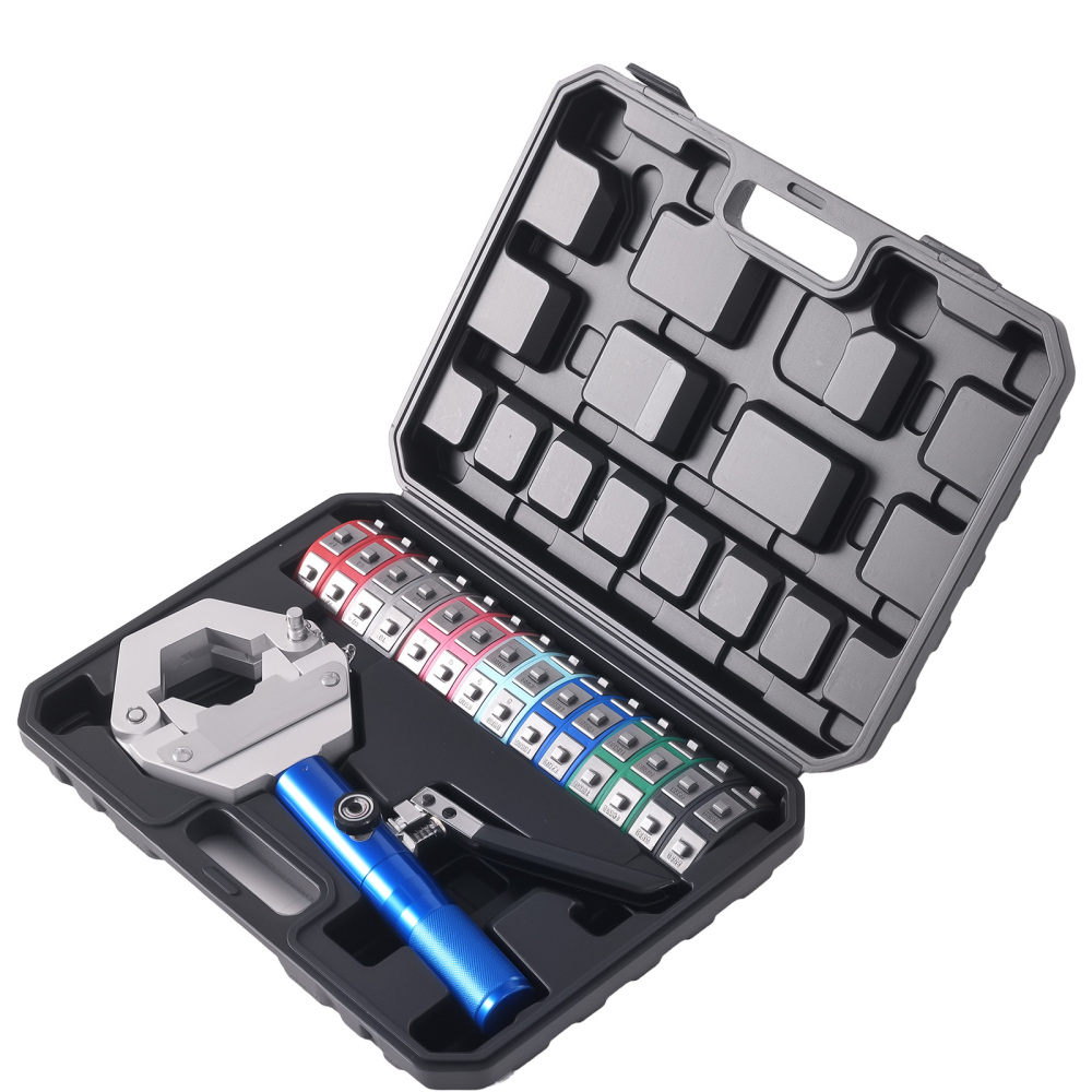 Compatible for AC Air Conditioning Crimper Hydraulic Hose Tool 7 Die Set Crimping Pliers Kit