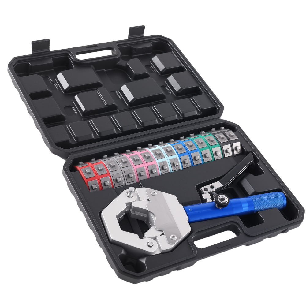 Compatible for AC Air Conditioning Crimper Hydraulic Hose Tool 7 Die Set Crimping Pliers Kit