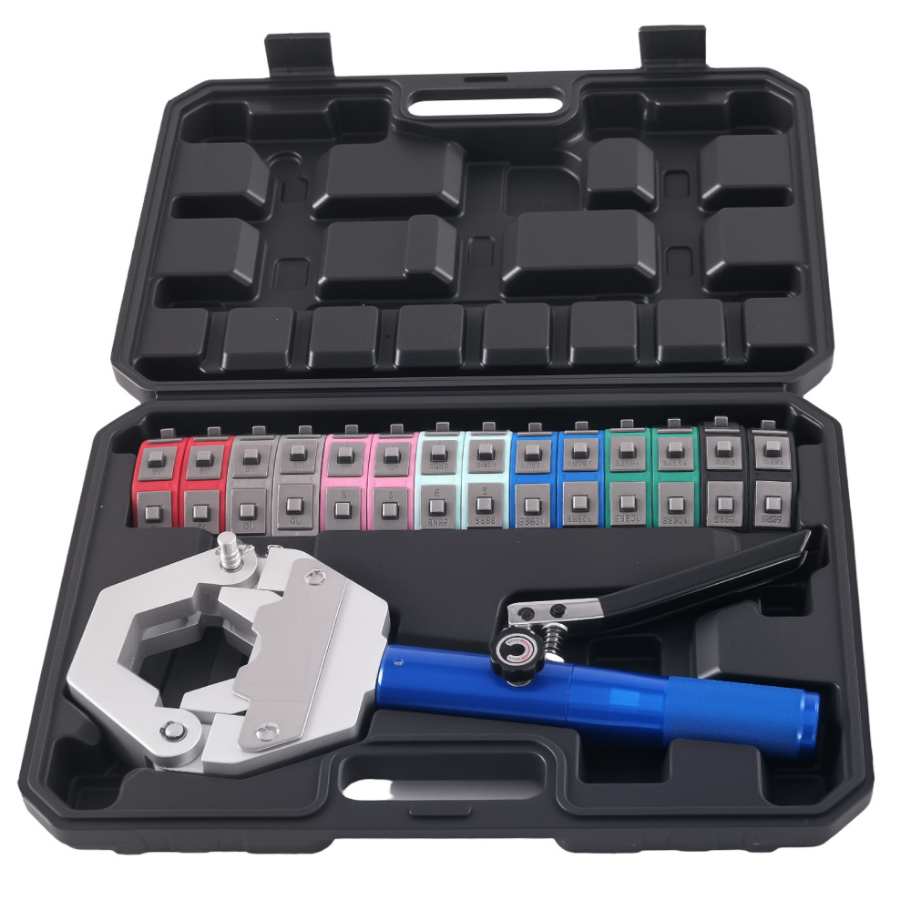 Compatible for AC Air Conditioning Crimper Hydraulic Hose Tool 7 Die Set Crimping Pliers Kit