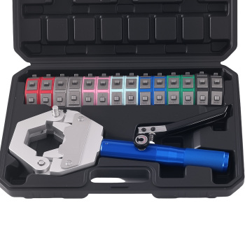 Compatible for AC Air Conditioning Crimper Hydraulic Hose Tool 7 Die Set Crimping Pliers Kit