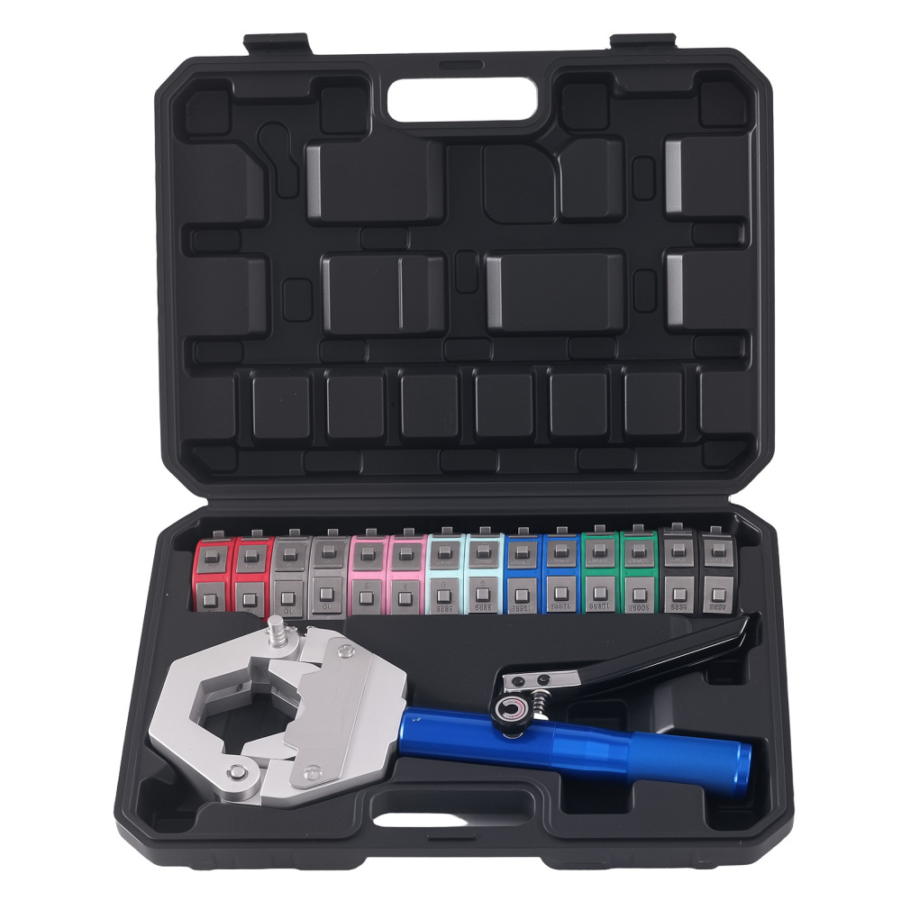 Compatible for AC Air Conditioning Crimper Hydraulic Hose Tool 7 Die Set Crimping Pliers Kit