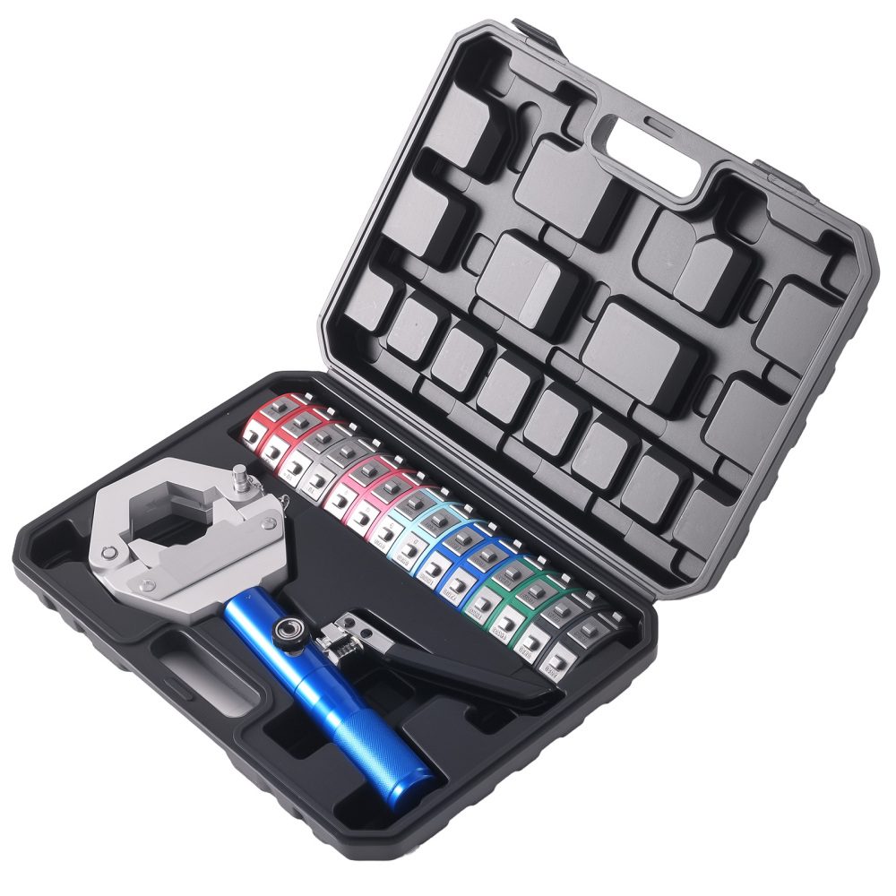 Compatible for AC Air Conditioning Crimper Hydraulic Hose Tool 7 Die Set Crimping Pliers Kit