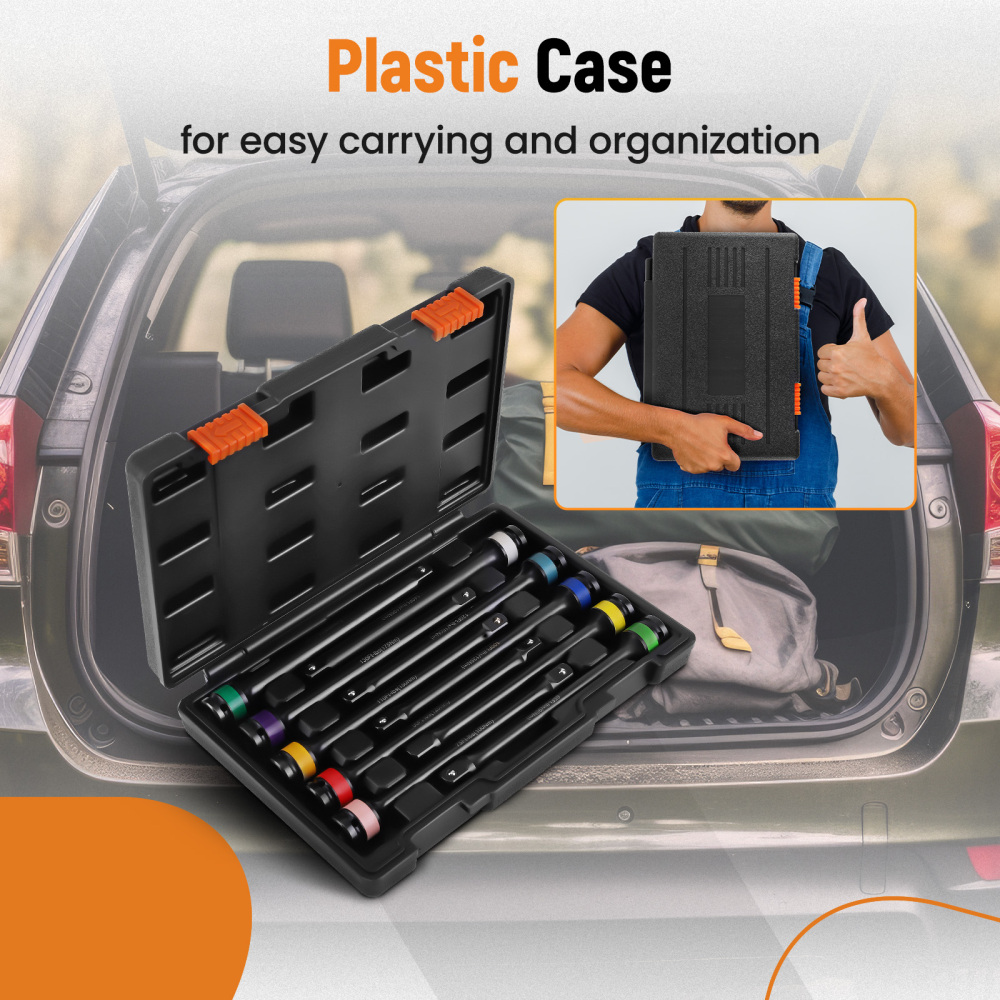 10Pcs 1/2 Drive Torque Extension Bar Set Limiting Extension Torque Sticks