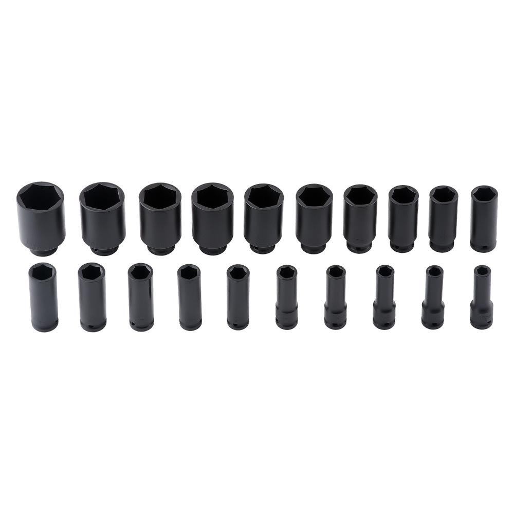 Douilles à Choc 1/2 Pouce 6 Pans 10-38mm CR-V 20 Pièces for Outil Auto