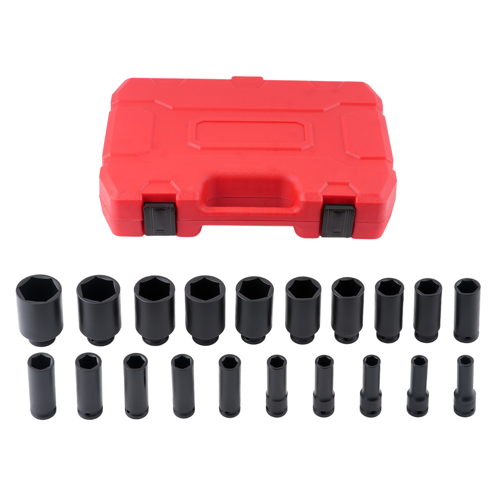 Douilles à Choc 1/2 Pouce 6 Pans 10-38mm CR-V 20 Pièces for Outil Auto