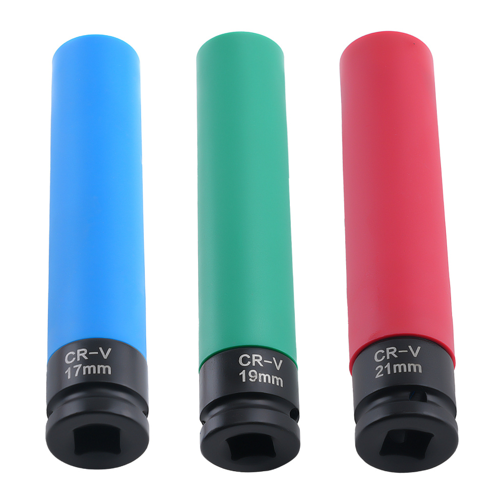 3 Douilles à Chocs for Roues 1/2 Pouce 17mm 19mm 21mm Hexagonal 150mm