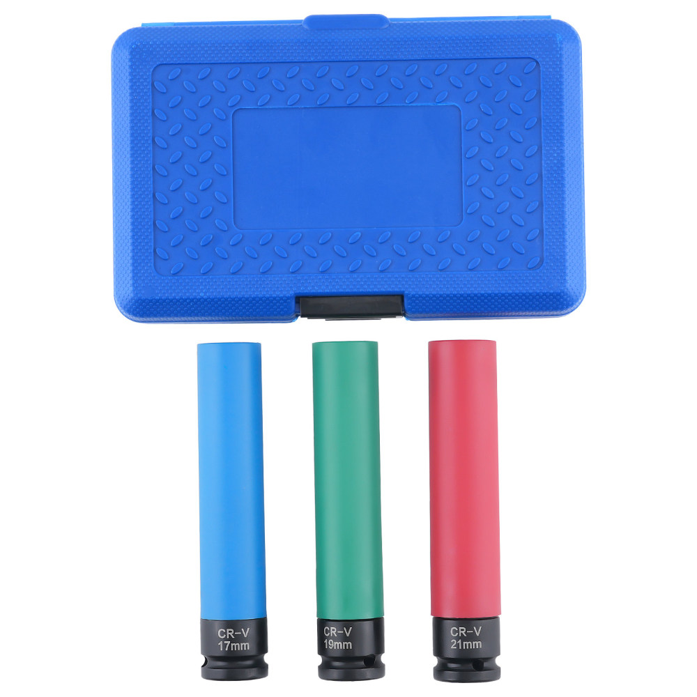 3 Douilles à Chocs for Roues 1/2 Pouce 17mm 19mm 21mm Hexagonal 150mm