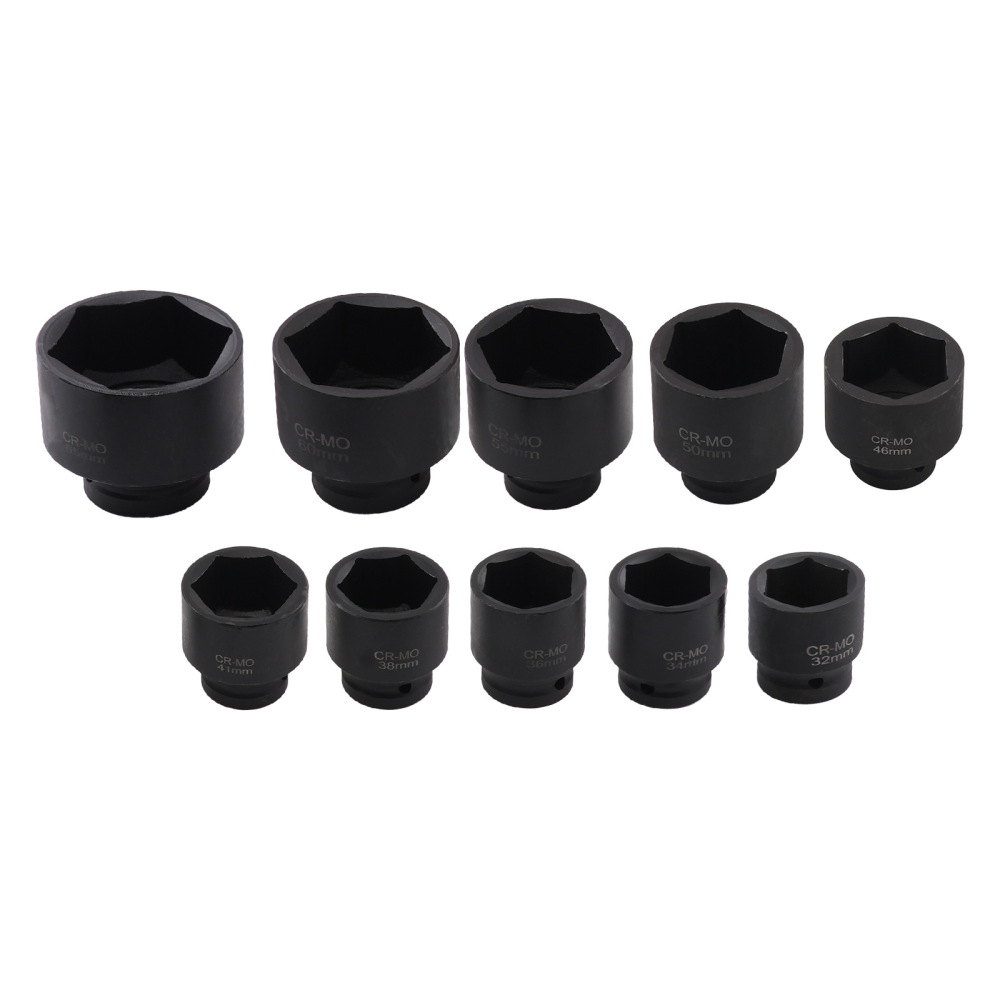 17PCS 3/4 + 3PCS 1 Impact Socket Set Metric 6 Point 21-65mm Carbon Steel