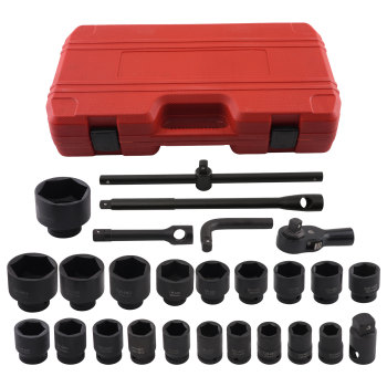 17PCS 3/4 + 3PCS 1 Impact Socket Set Metric 6 Point 21-65mm Carbon Steel