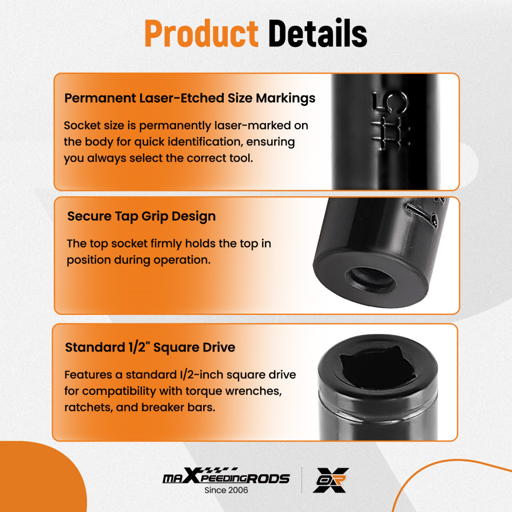 11PC Magnetic Tap Socket Carbon Steel for 1/8 NPT 70520-70660 Tool