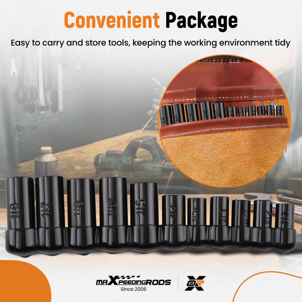 11PC Magnetic Tap Socket Carbon Steel for 1/8 NPT 70520-70660 Tool