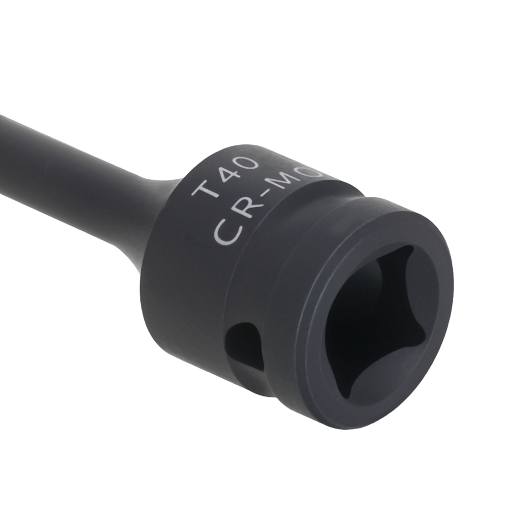 Impact Star Bit Socket 1/2 Drive T40 78mm CR-MO Black Phosphate