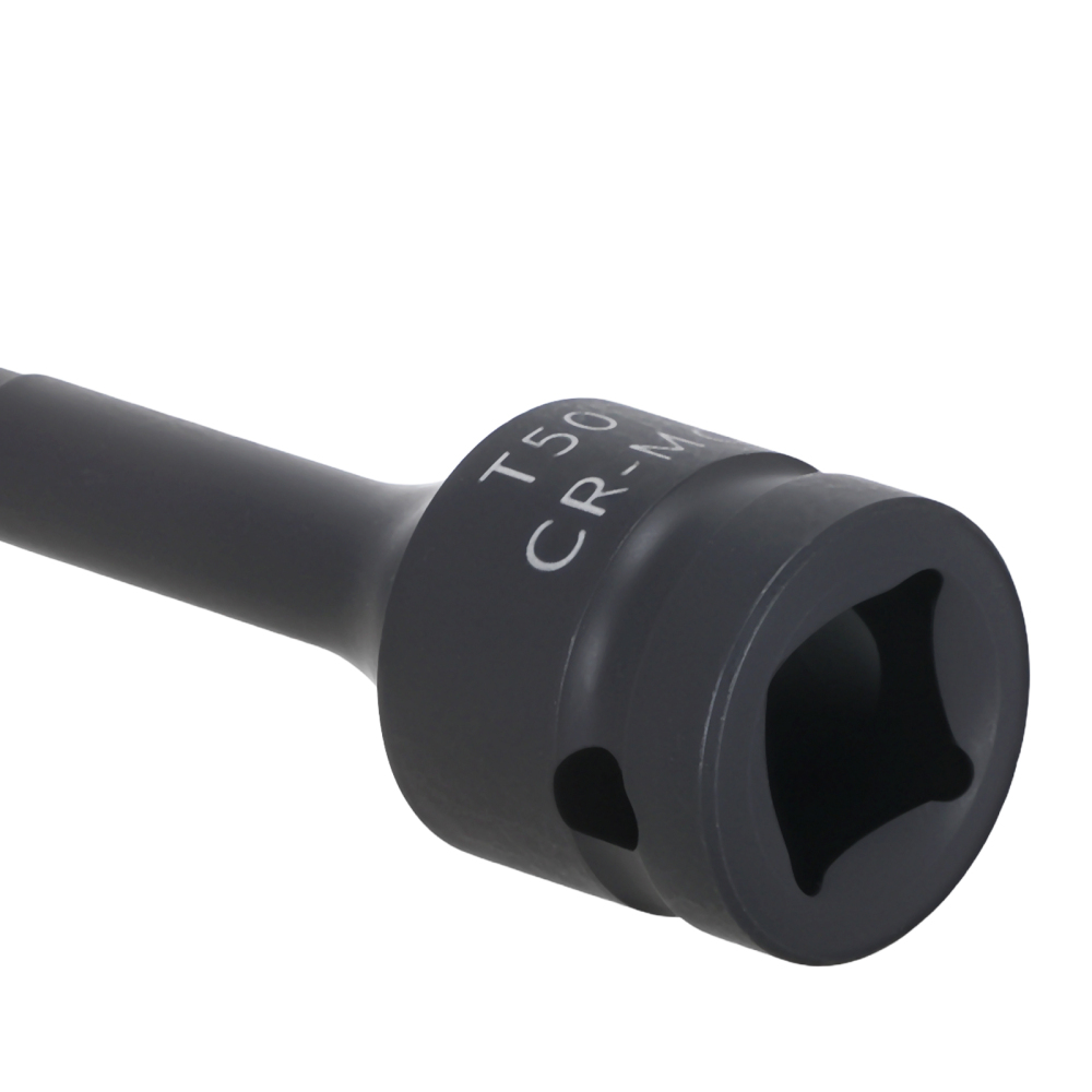 1/2 Drive Impact Star Bit Socket T50 78mm Chrome Molybdenum Black Phosphate