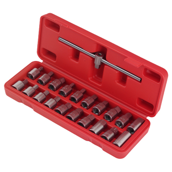 21pcs Drain Plug Removal Socket Kit Hex compatible for Ford Citroen Peugeot Fiat