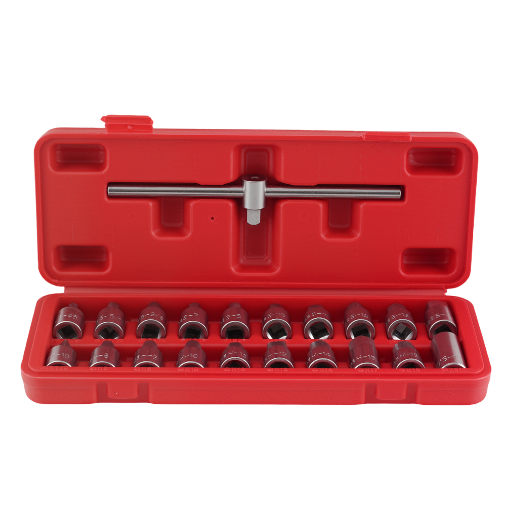 21pcs Drain Plug Removal Socket Kit Hex compatible for Ford Citroen Peugeot Fiat