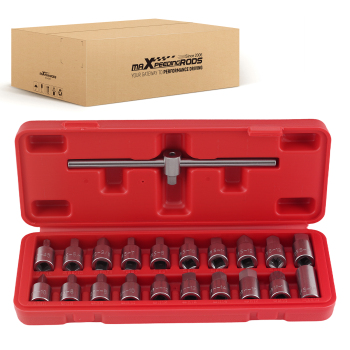 21pcs Drain Plug Removal Socket Kit Hex compatible for Ford Citroen Peugeot Fiat
