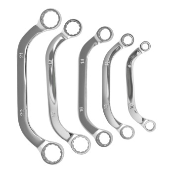 5PC Metric C-shaped Obstruction Wrench Set C Spanner 8-22mm Chrome Vanadium