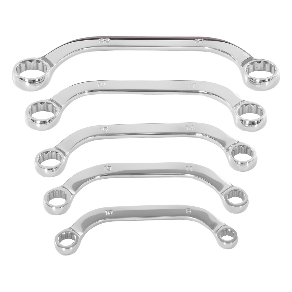 5PC Metric C-shaped Obstruction Wrench Set C Spanner 8-22mm Chrome Vanadium