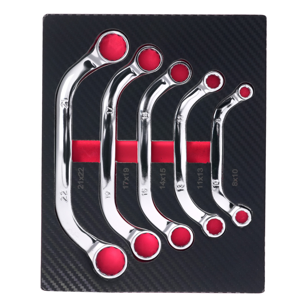 5PC Metric C-shaped Obstruction Wrench Set C Spanner 8-22mm Chrome Vanadium