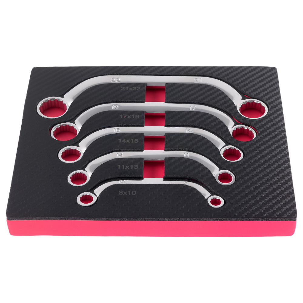 5PC Metric C-shaped Obstruction Wrench Set C Spanner 8-22mm Chrome Vanadium