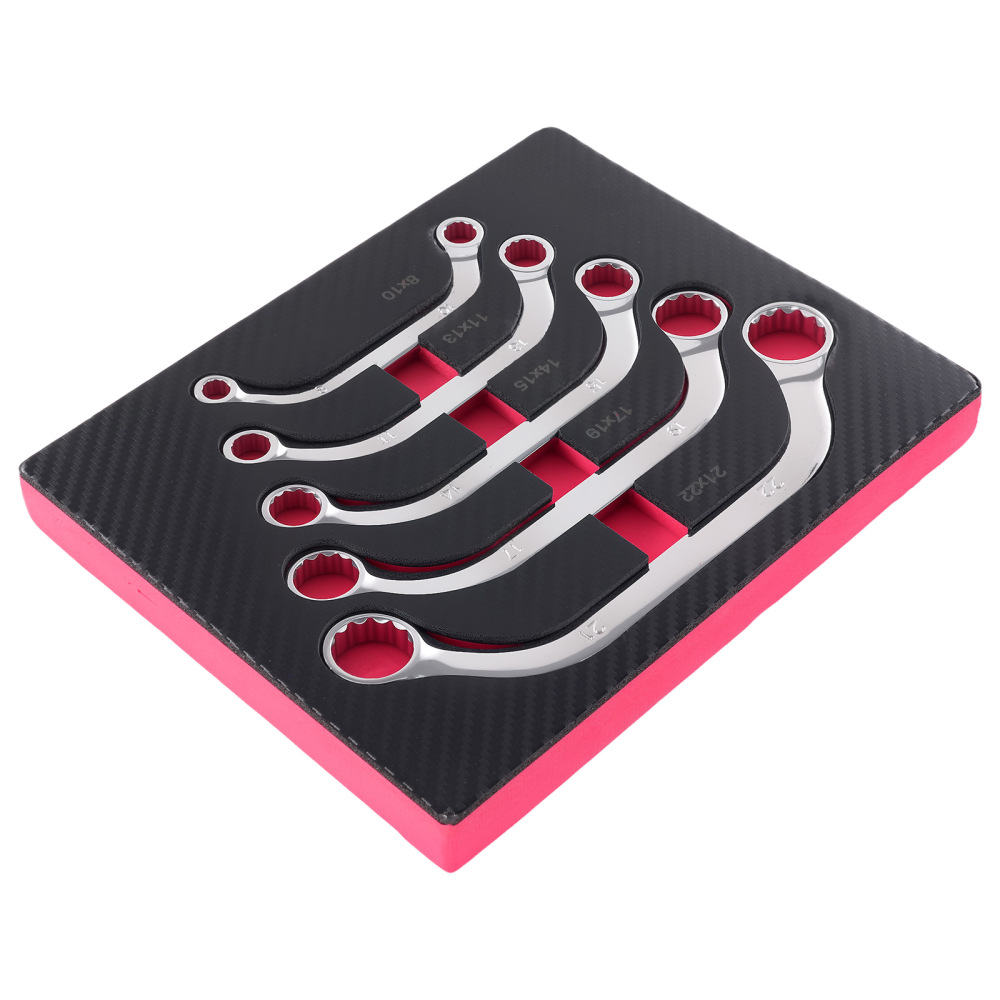 5PC Metric C-shaped Obstruction Wrench Set C Spanner 8-22mm Chrome Vanadium