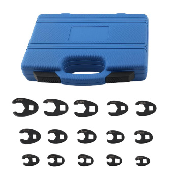 15 Piece Flare Nut Wrench Set Crowfoot Wrench Set 8-24mm 3/81/2 Drive Steel