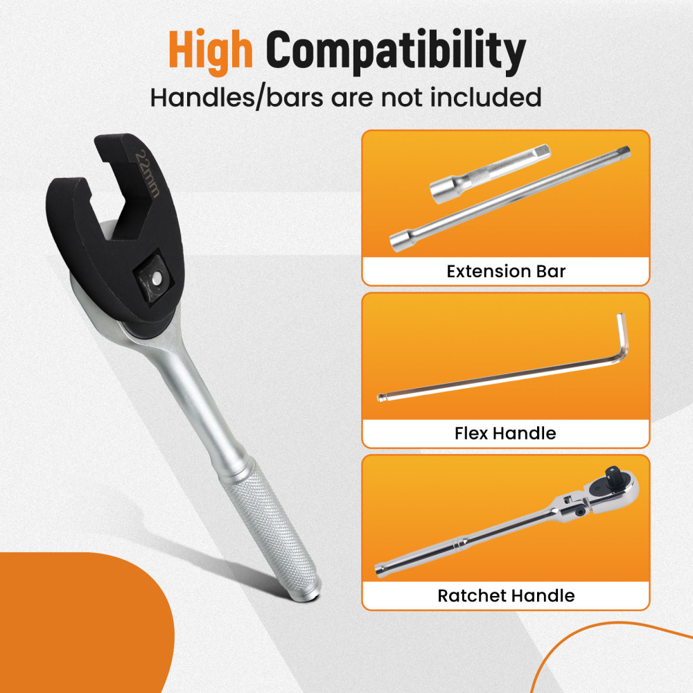 15 Piece Flare Nut Wrench Set Crowfoot Wrench Set 8-24mm 3/81/2 Drive Steel