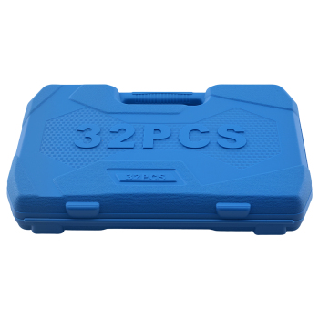 32Pcs 1/2 Drive Socket Set Chrome Steel 6/12-Point Ratchet Wrench Kit 8-32mm