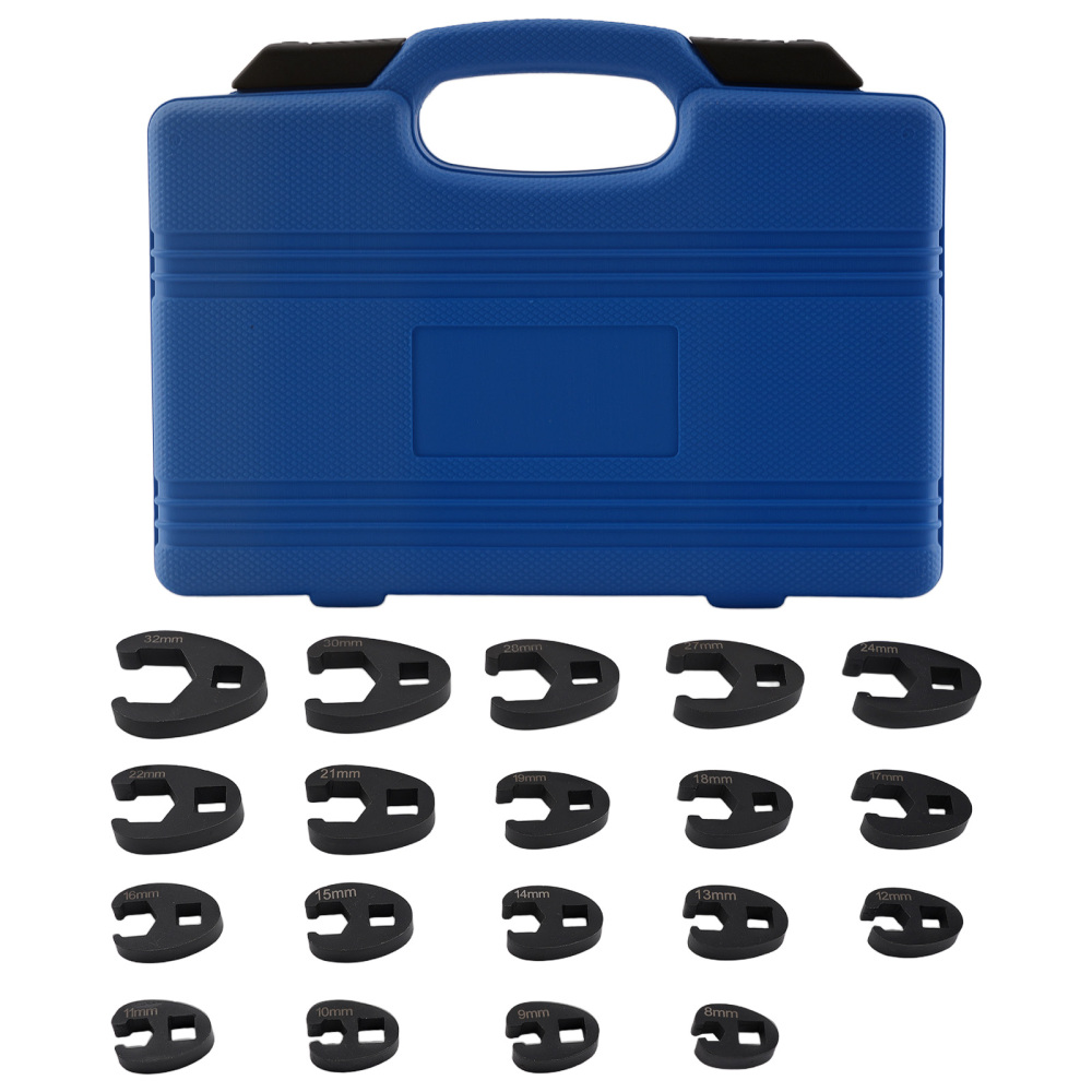 19X Crows foot Wrench Set 1/2 and 3/8” Drive Flare Nut Crowfoot Wrench Set
