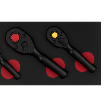 3 Piece Quick Release Ratchet Set 72T 1/4 3/8 1/2 Drive Mechanic Tool Kit