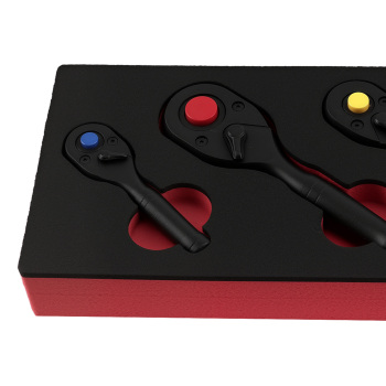 3 Piece Quick Release Ratchet Set 72T 1/4 3/8 1/2 Drive Mechanic Tool Kit