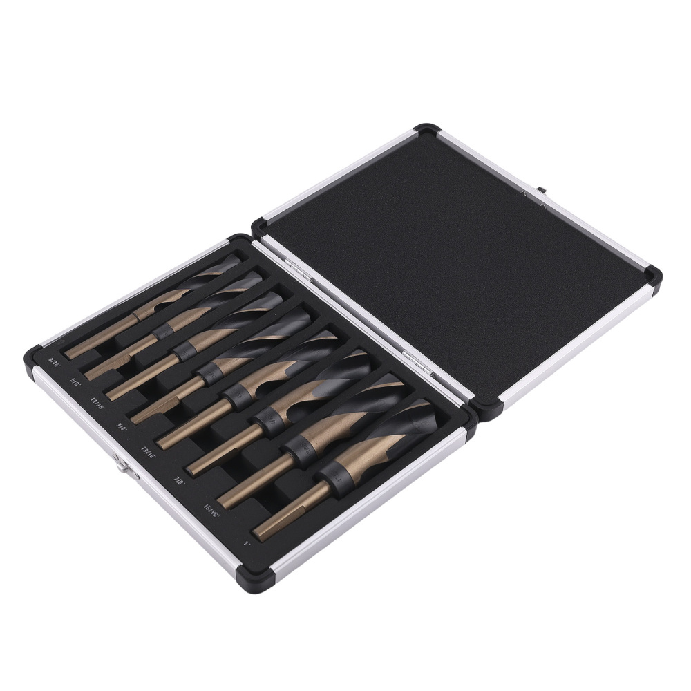 8PCS HSS Wood Drill Bit Set 9/16-1 inch with Storage compatible for Case 135° Split Point 1/2