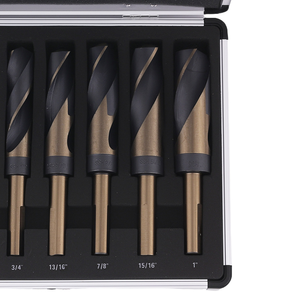 8PCS HSS Wood Drill Bit Set 9/16-1 inch with Storage compatible for Case 135° Split Point 1/2