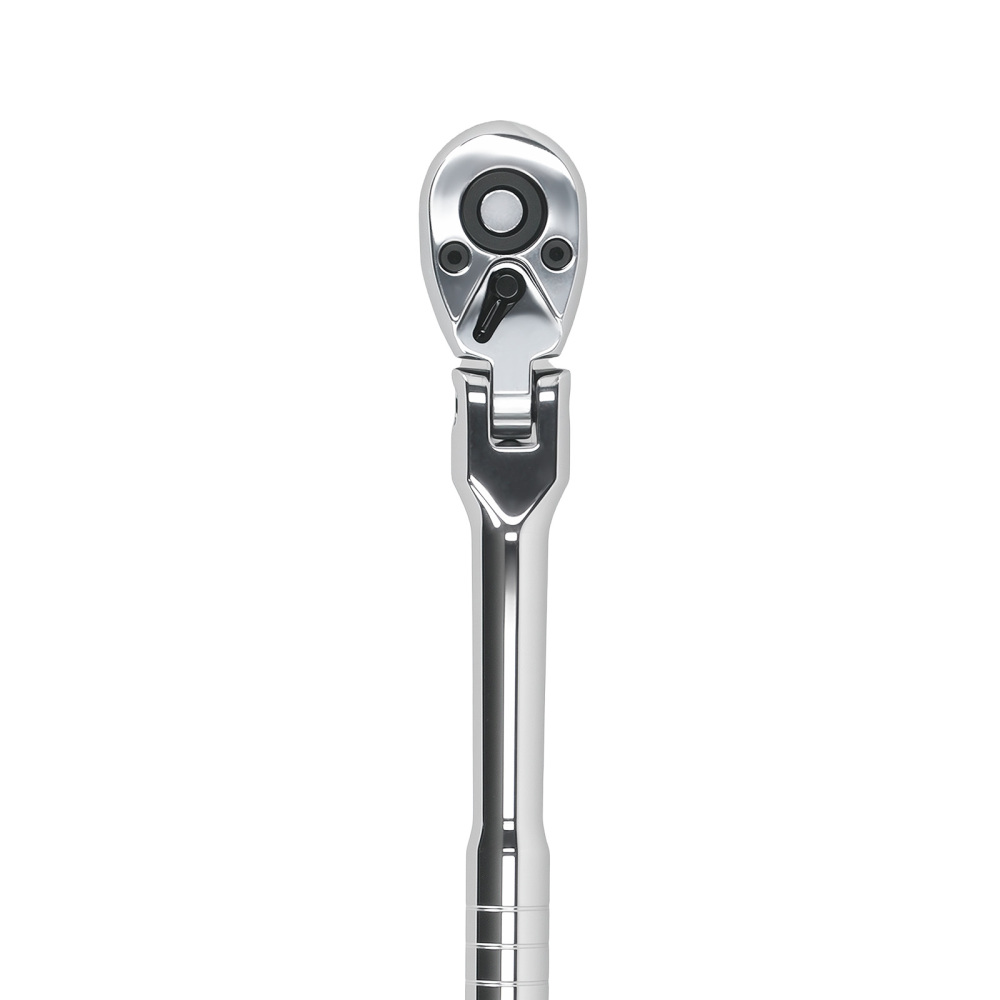 1/4 72-Tooth Flex Head Ratchet Chrome Plated Mirror Tool 175mm 5° Arc