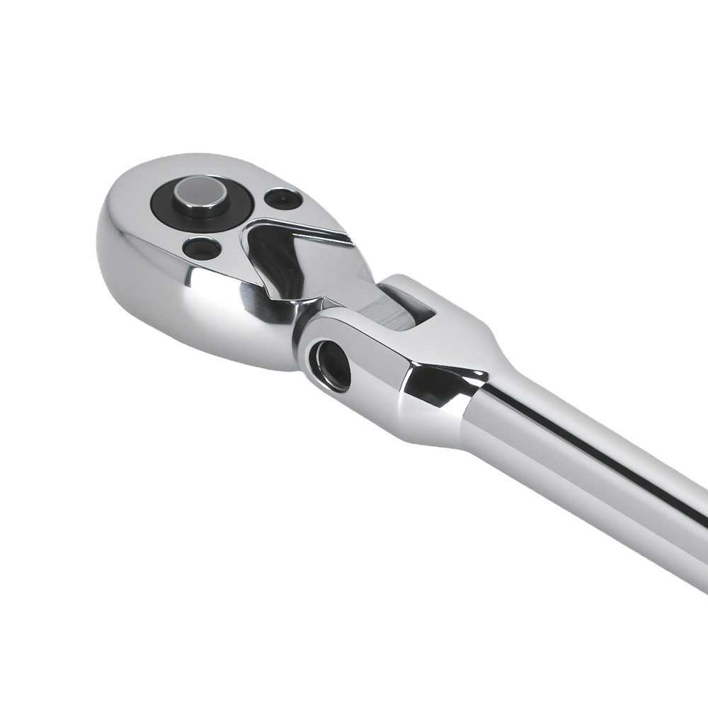 1/4 72-Tooth Flex Head Ratchet Chrome Plated Mirror Tool 175mm 5° Arc