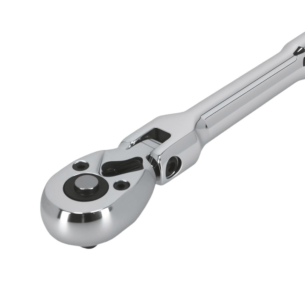 1/4 72-Tooth Flex Head Ratchet Chrome Plated Mirror Tool 175mm 5° Arc