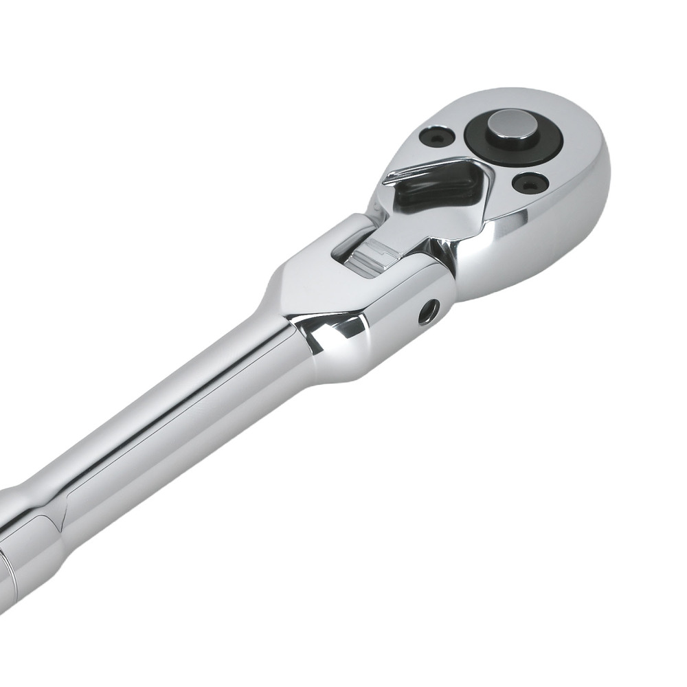 1/4 72-Tooth Flex Head Ratchet Chrome Plated Mirror Tool 175mm 5° Arc