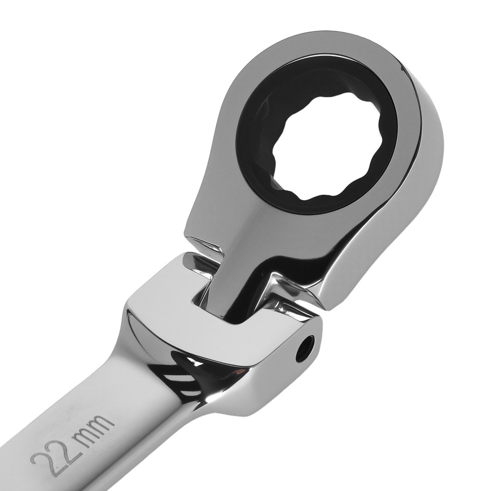 10 Piece Chrome Vanadium Flexible Ratchet Spanner Set 6-22mm With Bag
