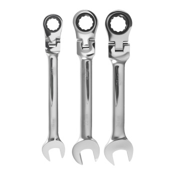 16 Piece Metric Ratchet Wrench Set 6-24mm 180° Pivot 72T Chrome Vanadium