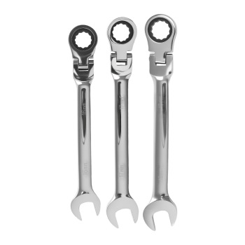 16 Piece Metric Ratchet Wrench Set 6-24mm 180° Pivot 72T Chrome Vanadium